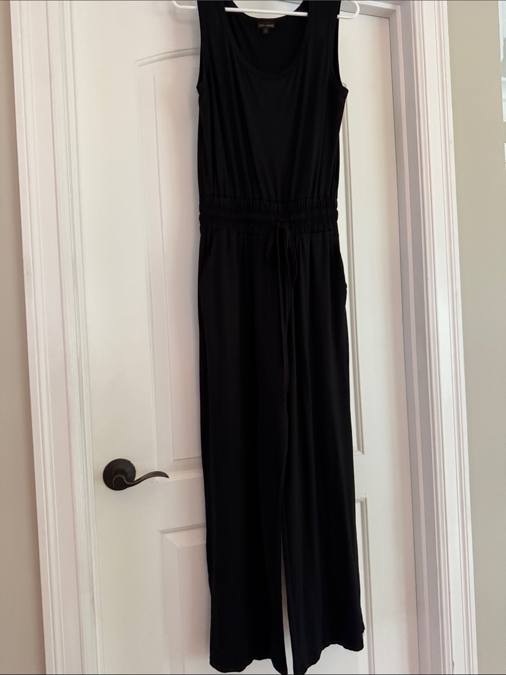 Black Sleeveless Wide-Leg Jumpsuit